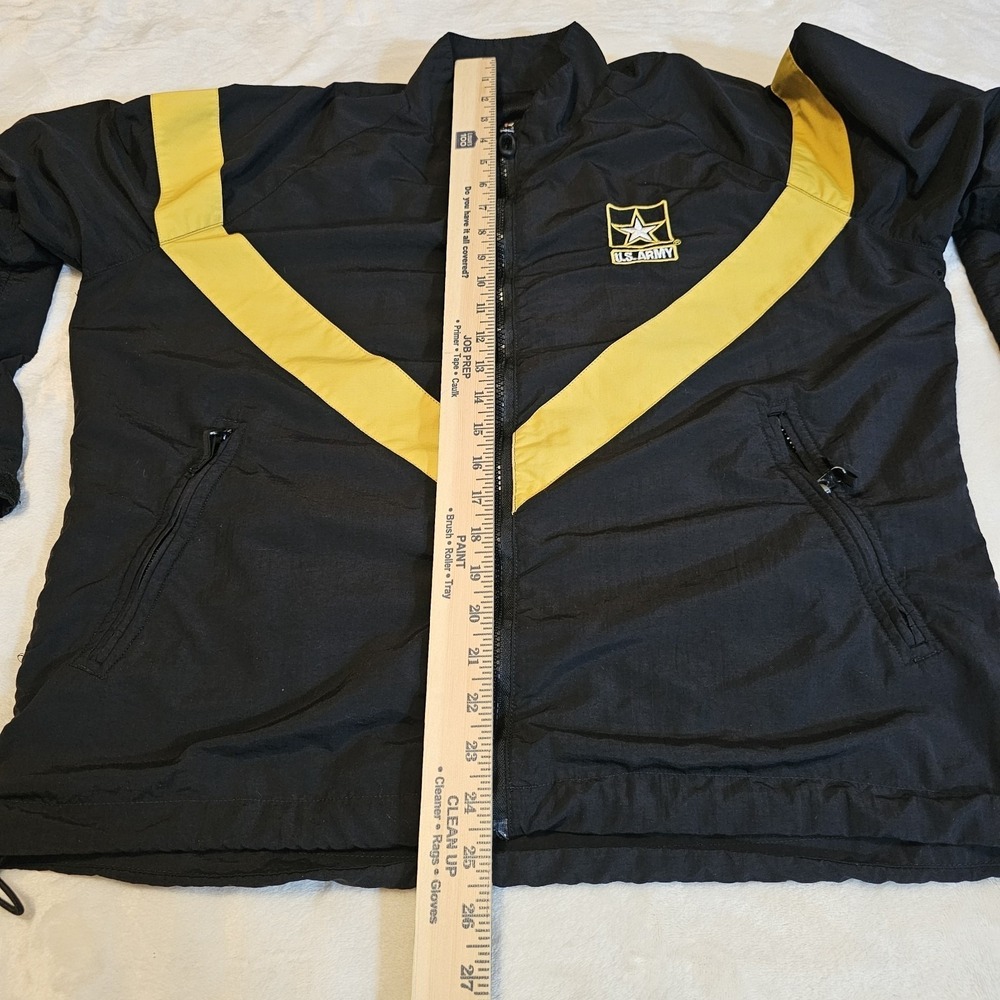 Vintage Women's Black & Gold Nylon Physical Fitness Jacket Size Medium U.S. Army - Picture 6 of 8
